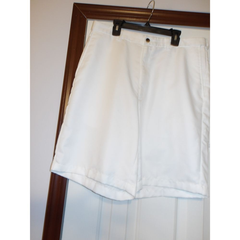Haggar Classic‎ White Golf Shorts Flat Front Casual Summer Comfort
